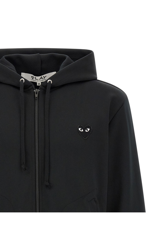 Heart patch hoodie Black