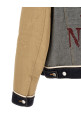 Two-material denim jacket Beige