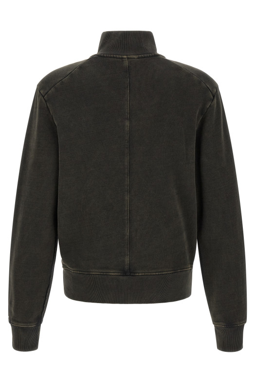 Buttoned turtleneck sweatshirt Black