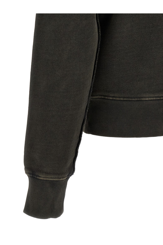Buttoned turtleneck sweatshirt Black