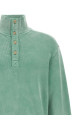 Buttoned turtleneck sweatshirt Green