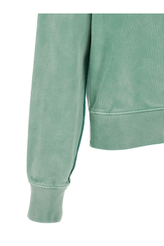 Buttoned turtleneck sweatshirt Green