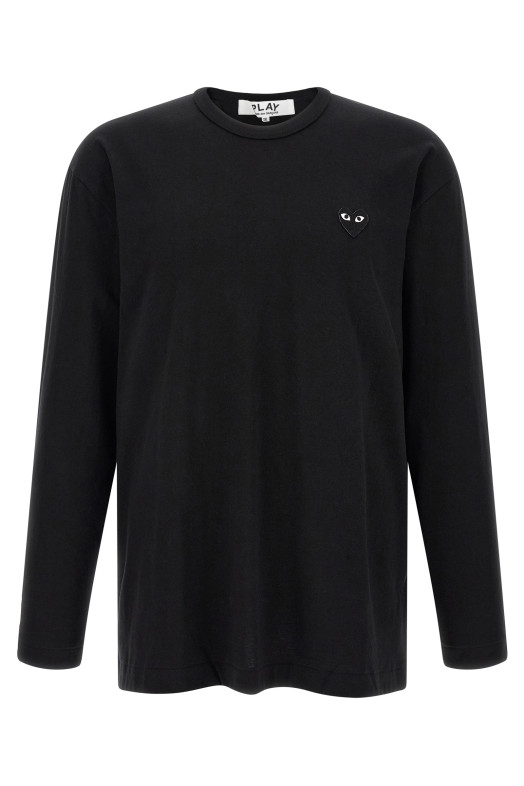 Heart patch long sleeve t-shirt  Black