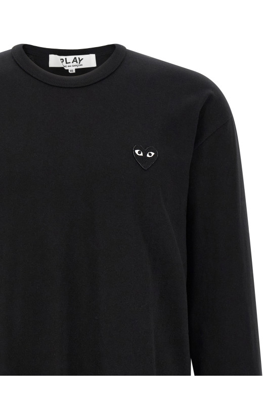 Heart patch long sleeve t-shirt  Black
