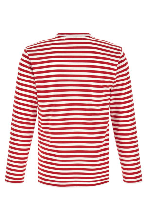 Striped T-Shirt With Heart Patch White