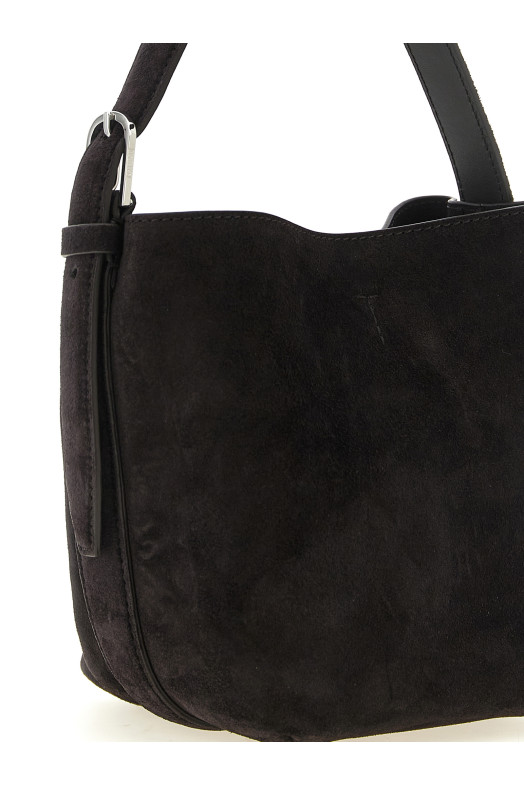 'Small Belted -suede Tote' handbag Black