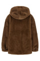 Eco-fur hooded jacket Brown