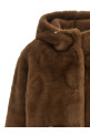 Eco-fur hooded jacket Brown