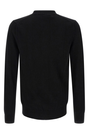 Wool cardigan with heart patch Black
