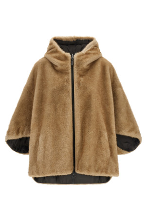 Reversible cape with hood Gray