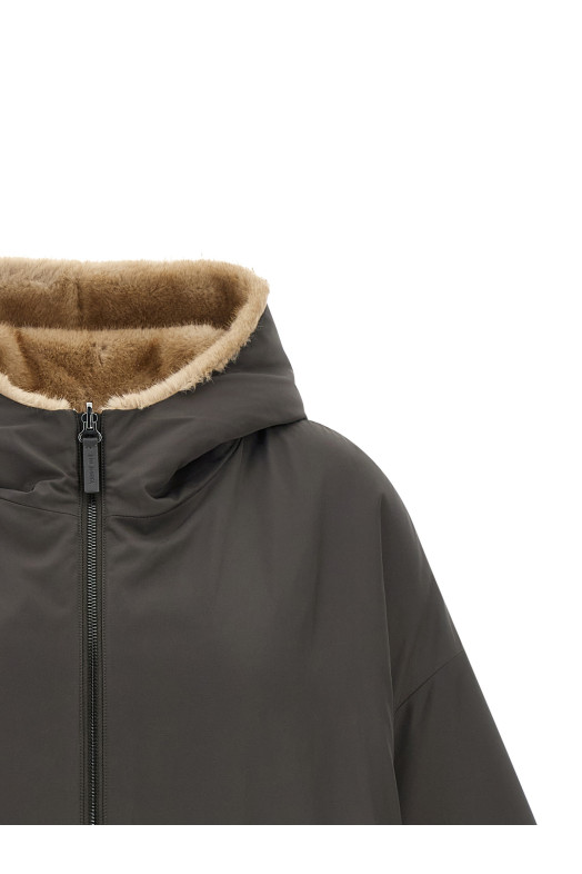 Reversible cape with hood Gray