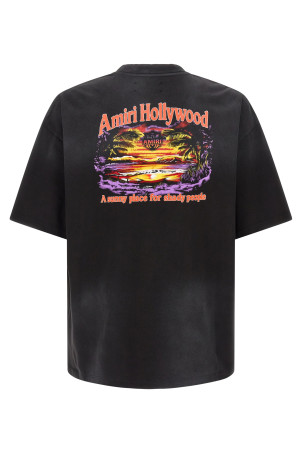 'Sunny Place Skate' Vintage Print T-Shirt Black