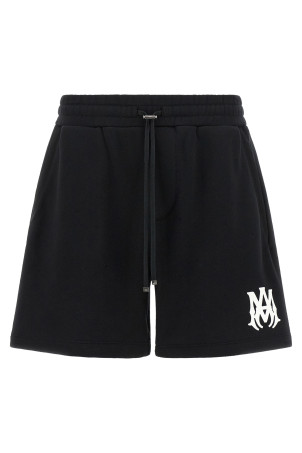 'Ma Core' print sweatshirt shorts  Black