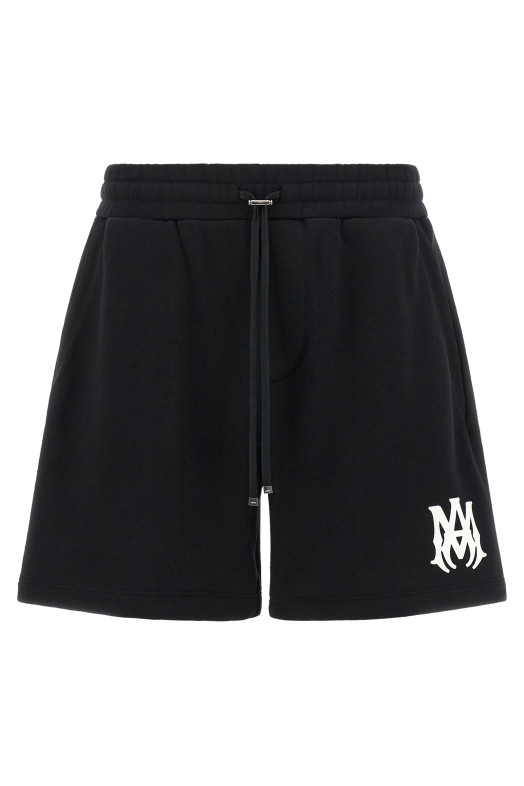 'Ma Core' print sweatshirt shorts  Black