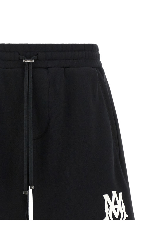'Ma Core' print sweatshirt shorts  Black