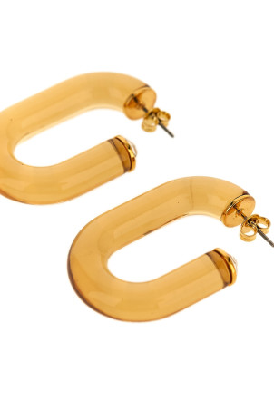 'Bo Resine' earrings with crystal detail Gold