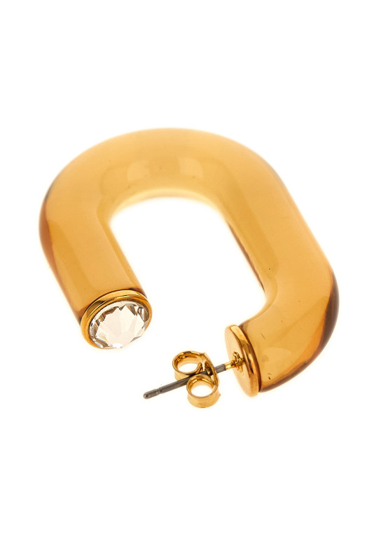 'Bo Resine' earrings with crystal detail Gold