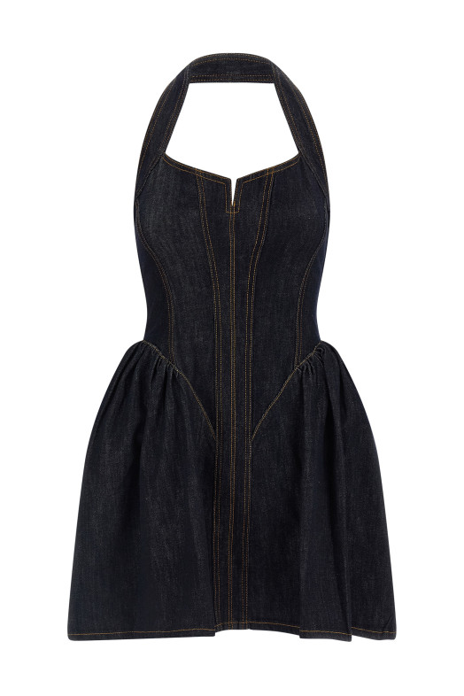 Джинсовое платье синего цвета SELF PORTRAIT AW26815SBLBLUEINDIGO