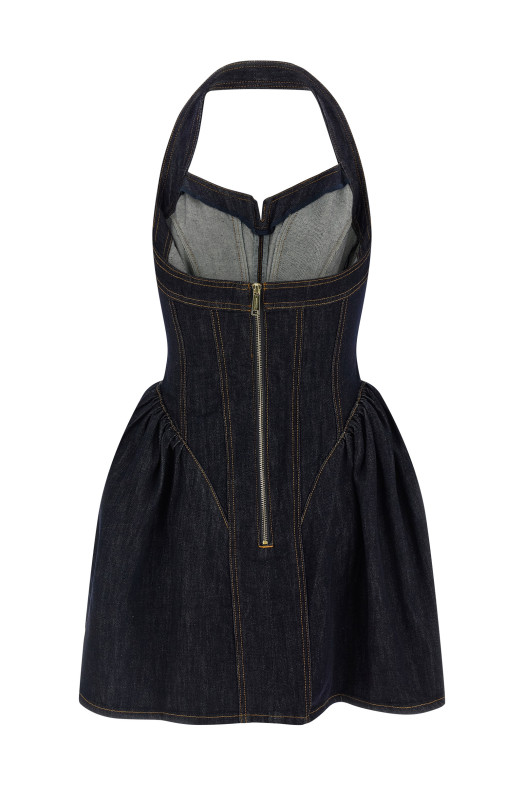Джинсовое платье синего цвета SELF PORTRAIT AW26815SBLBLUEINDIGO
