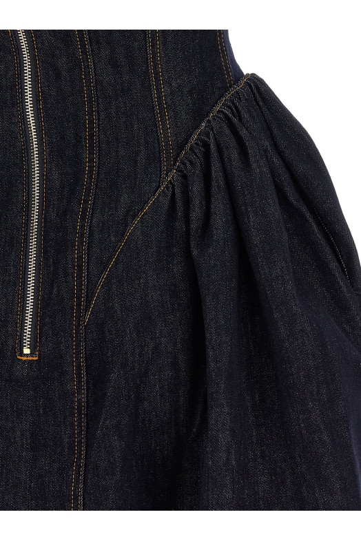 Джинсовое платье синего цвета SELF PORTRAIT AW26815SBLBLUEINDIGO
