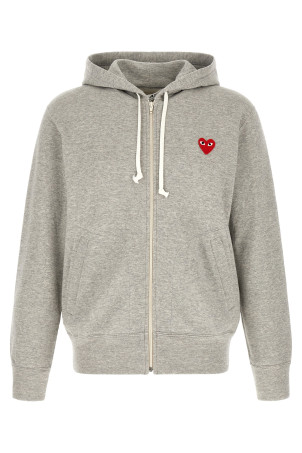 Hoodie with heart patch Gray