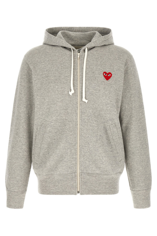 Hoodie with heart patch Gray