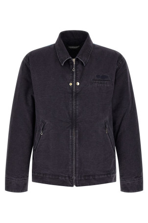 Cotton jacket with photo print Blue