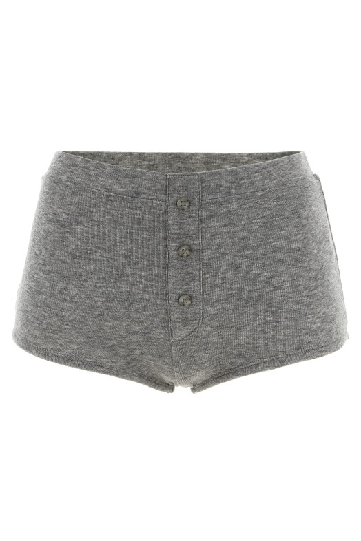 'Booty' Button Shorts Gray