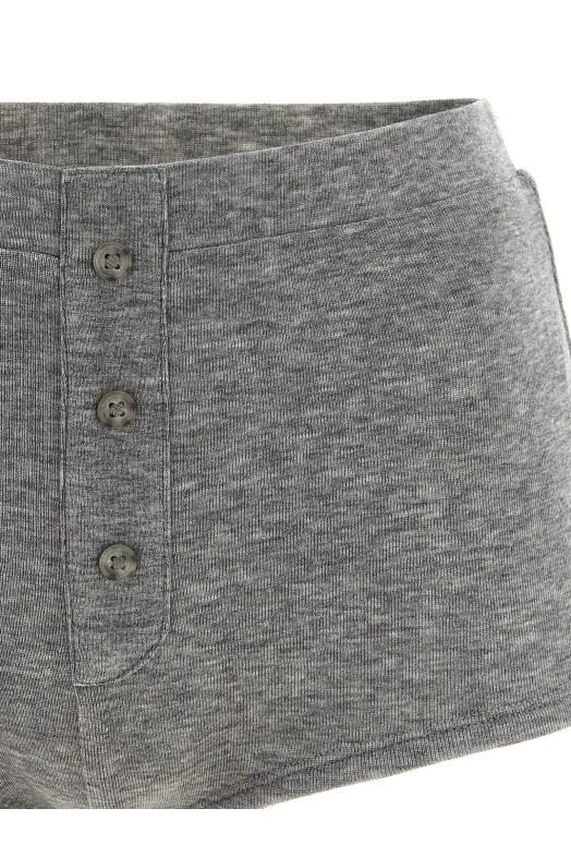 'Booty' Button Shorts Gray
