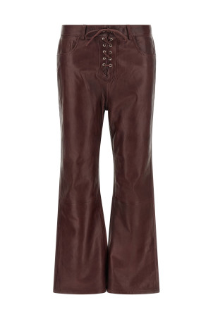 Flared leather-effect pants Bordeaux
