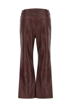 Flared leather-effect pants Bordeaux