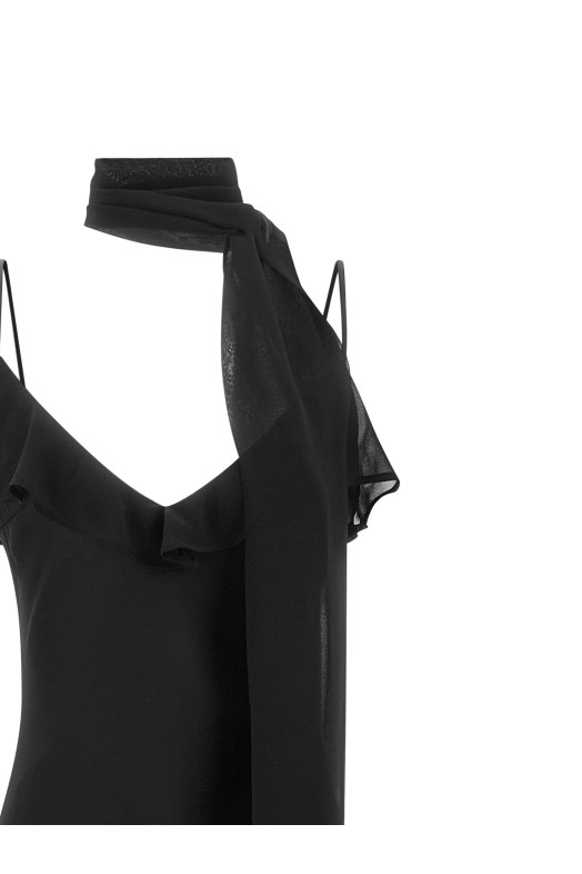 Slip dress with scarf Black