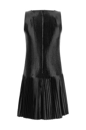 Vinyl pleated dress Black