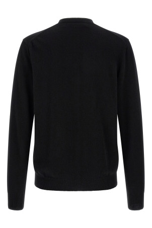 Wool cardigan with heart patch Black