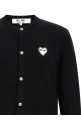 Wool cardigan with heart patch Black
