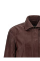 Куртка «Boxy Square Leather» бордового цвета 116666757757