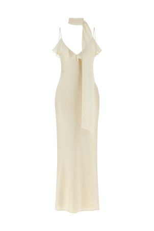 Slip dress with scarf White