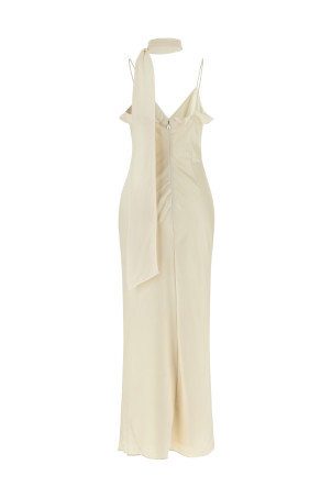 Slip dress with scarf White