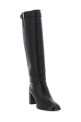 Высокие сапоги с пряжкой и логотипом, черные PRADA 1W678OF065070F0002