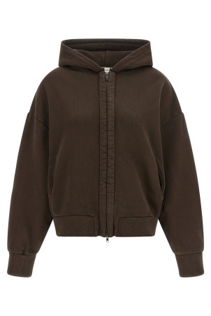 Zipped hoodie Brown