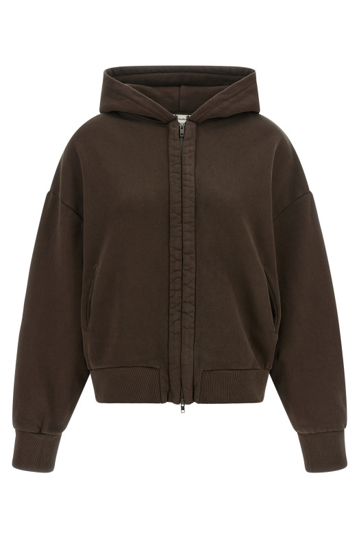 Zipped hoodie Brown