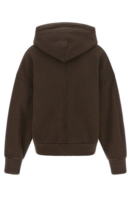 Zipped hoodie Brown