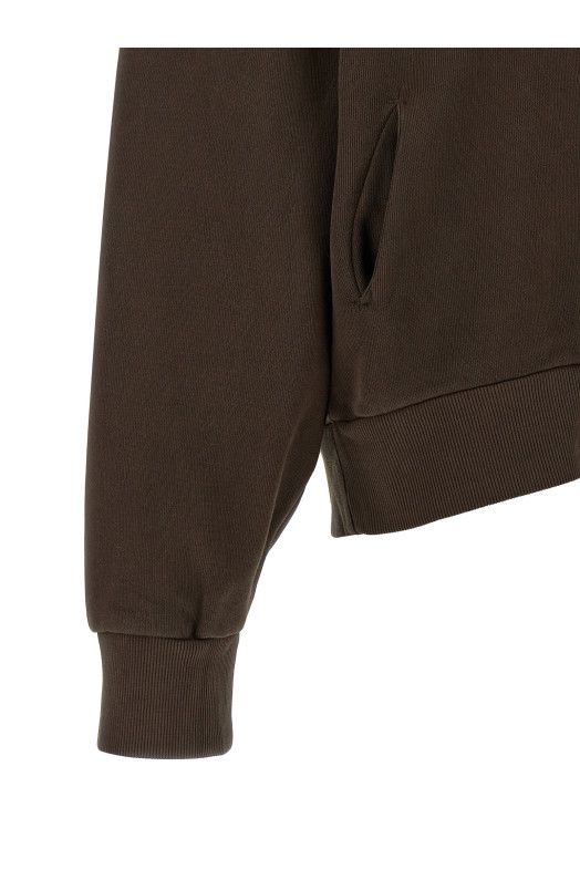 Zipped hoodie Brown