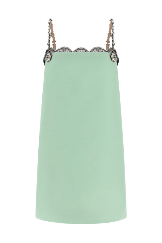 Valentino Garavani crystal embroidery dress Green