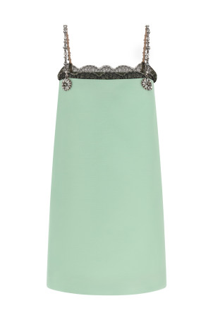 Valentino Garavani crystal embroidery dress Green