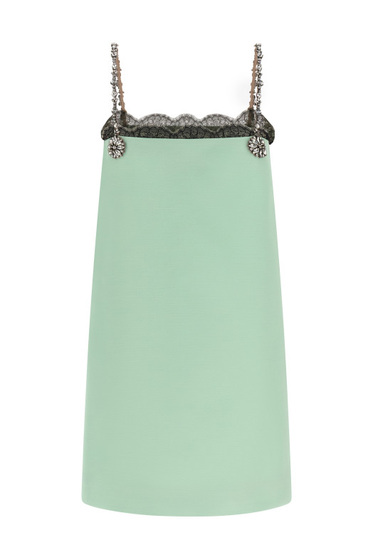 Valentino Garavani crystal embroidery dress Green