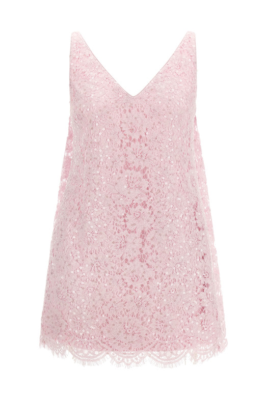 Платье из кружева с пайетками, розовое SELF PORTRAIT AW26137SPPINK