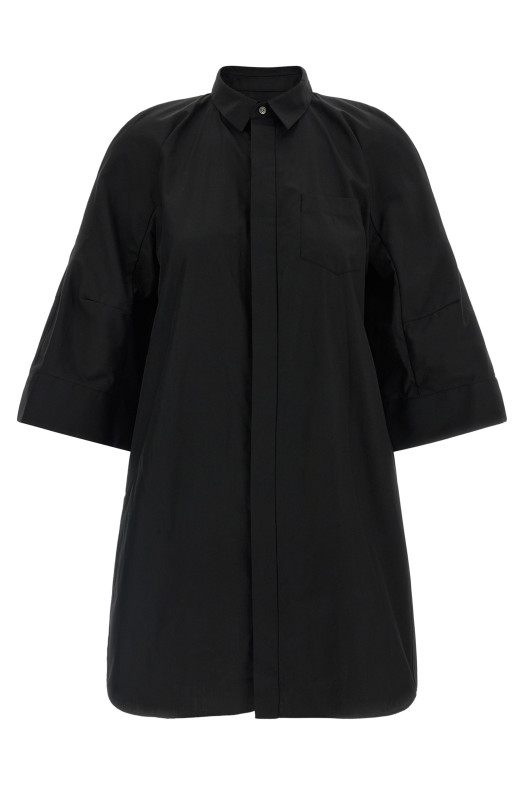 Chemisier dress with wide sleeves Black