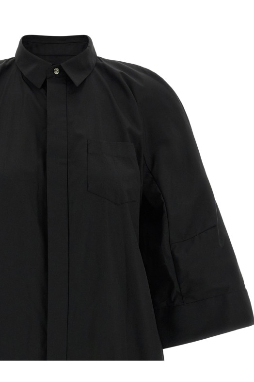 Chemisier dress with wide sleeves Black