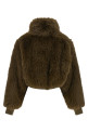 Bomber jacket with fur inserts Green